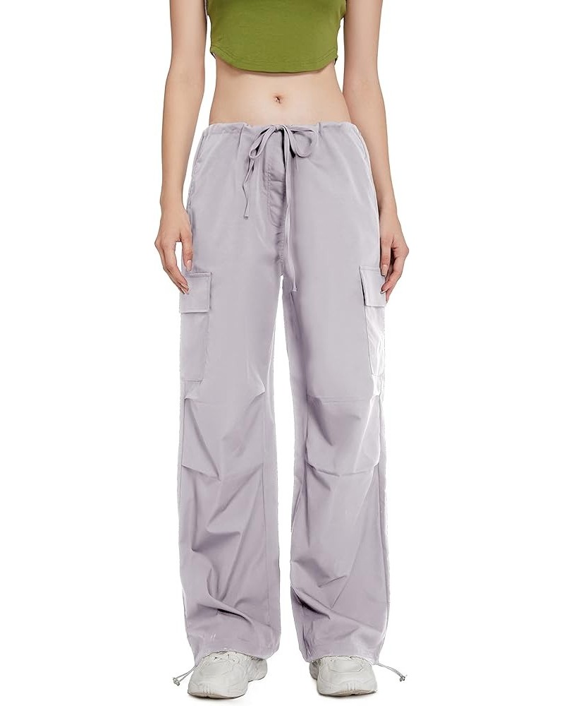 Parachute Pants for Women,Y2K Pants,Low Waisted Wide Leg Pants for Women Casual Pants Loose Fit-2023 Trendy 04 Light Grey $14...