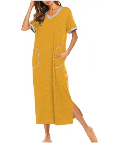 Women's Bodycon Solid Color Hooded Maxi Dress Ladies Long Sleeve Plain Floor Length Long Sheath Dresses 3yellow $9.79 Dresses