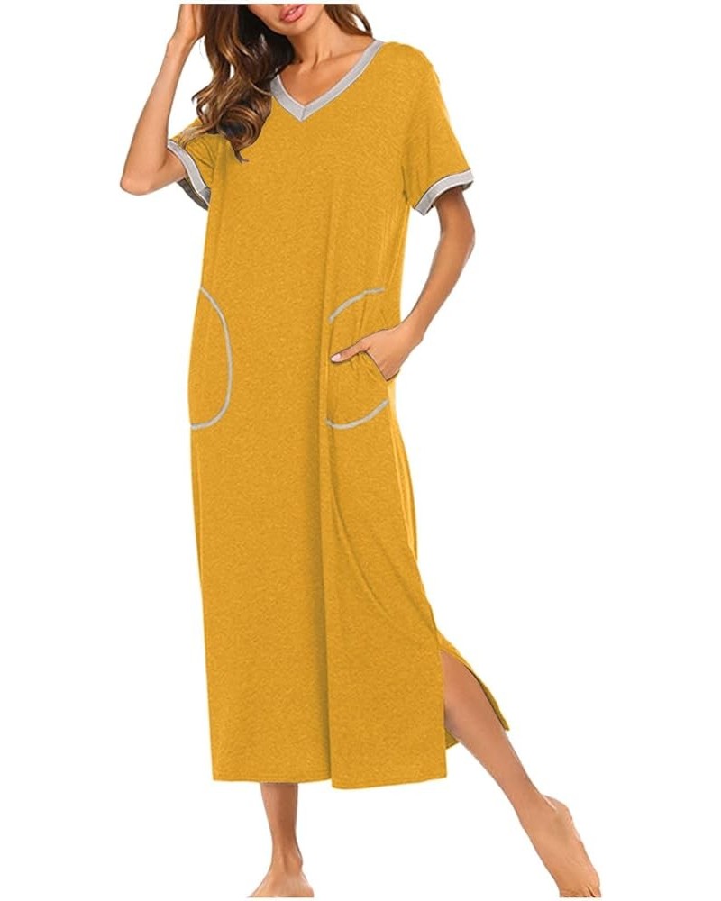 Women's Bodycon Solid Color Hooded Maxi Dress Ladies Long Sleeve Plain Floor Length Long Sheath Dresses 3yellow $9.79 Dresses