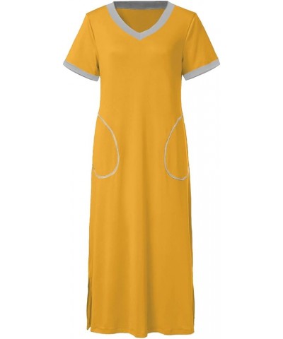 Women's Bodycon Solid Color Hooded Maxi Dress Ladies Long Sleeve Plain Floor Length Long Sheath Dresses 3yellow $9.79 Dresses