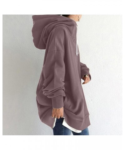 Sweatshirts Long Jackets for Women Casual Zip up Tunic Jackets Hoodies Sweatshirt Jackets Plus Size Fleece Lined Coat 04 Purp...