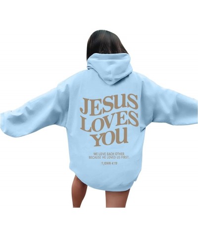 Oversized Hoodie For Women Love Like Jesus Hooded Drawstring Sweatshirts Loose Letter Print Long Sleeve Pullover Hoodie Tops ...