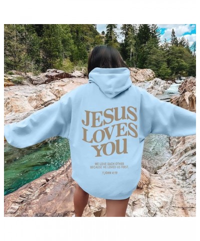 Oversized Hoodie For Women Love Like Jesus Hooded Drawstring Sweatshirts Loose Letter Print Long Sleeve Pullover Hoodie Tops ...