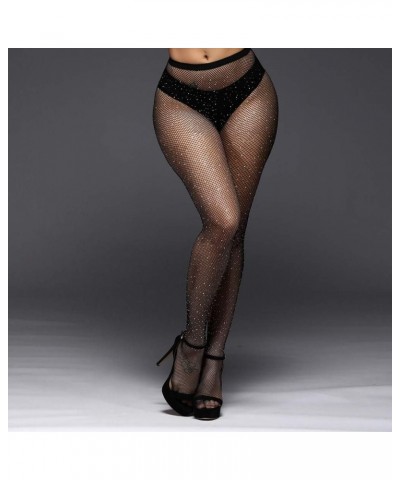 Fishnet Stockings for Women Sparkly Rhinestone Fishnet Tights Multi Pack Black & White-mini Grid $7.69 Socks