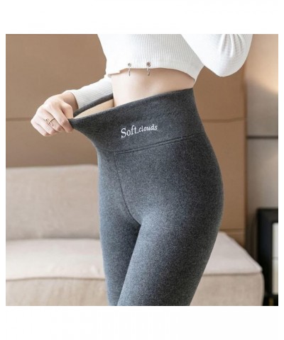 Casual Warm Winter Solid Pants,Soft Clouds Fleece Leggings,Warm Leggings for Women Winter,Fleece Lined Leggings Grey $13.14 L...