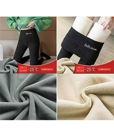 Casual Warm Winter Solid Pants,Soft Clouds Fleece Leggings,Warm Leggings for Women Winter,Fleece Lined Leggings Grey $13.14 L...