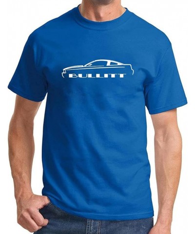 2008 2009 Bullitt Ford Mustang Classic Outline Design Print Tshirt Royal $14.75 T-Shirts