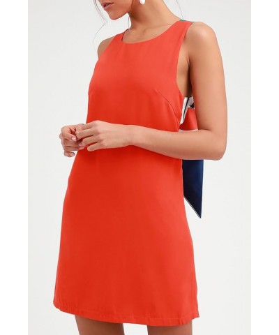 Women's Joyful Multi Stripe Tie-Back Sleeveless Mini Shift Dress, Red Orange Red Orange Multi Striped $31.80 Dresses