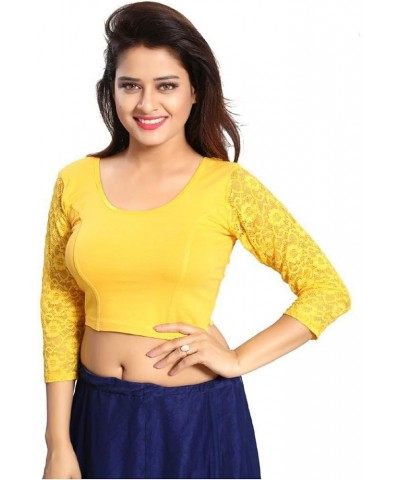 Readymade free Size saree blouse for women party wear choli Yellow $13.79 Blouses