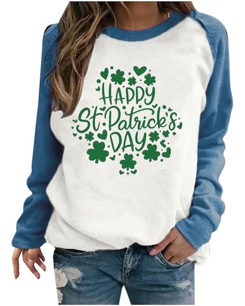 St Patricks Day Shirt Women Womens Casual Long Sleeve Crew Neck Printed Pullover Hoodless Womens Hood Sweaters Z - St Patrick...