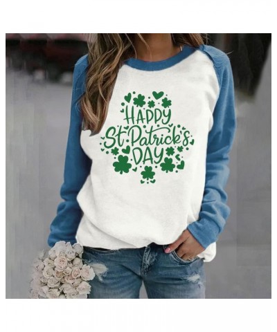 St Patricks Day Shirt Women Womens Casual Long Sleeve Crew Neck Printed Pullover Hoodless Womens Hood Sweaters Z - St Patrick...