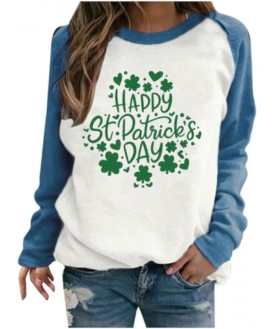 St Patricks Day Shirt Women Womens Casual Long Sleeve Crew Neck Printed Pullover Hoodless Womens Hood Sweaters Z - St Patrick...