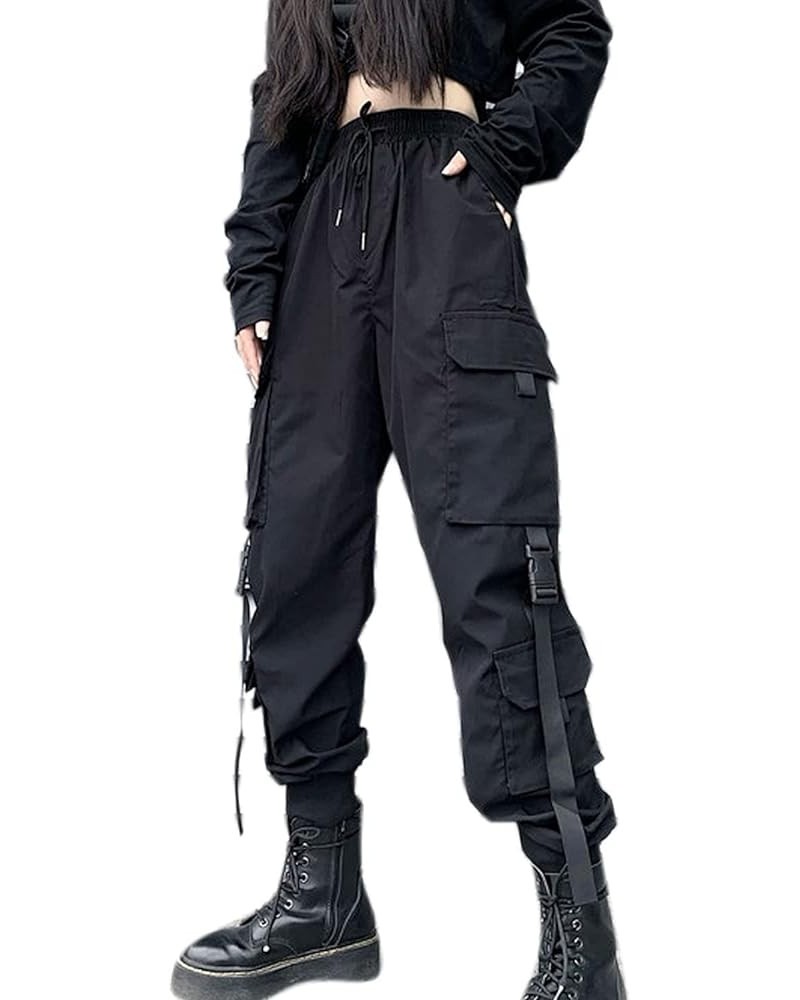 Women's Techwear Pants Japanese Harajuku Cargo Pants Gothic Punk Baggy Wide Leg Pants Multi-Pockets Cool Alt Emo Clothes C $1...