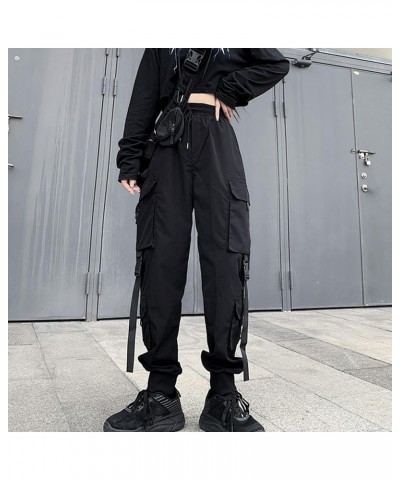 Women's Techwear Pants Japanese Harajuku Cargo Pants Gothic Punk Baggy Wide Leg Pants Multi-Pockets Cool Alt Emo Clothes C $1...