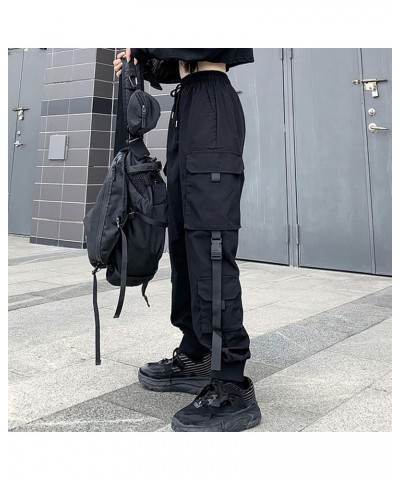 Women's Techwear Pants Japanese Harajuku Cargo Pants Gothic Punk Baggy Wide Leg Pants Multi-Pockets Cool Alt Emo Clothes C $1...