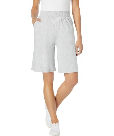 Women's Plus Size Jersey Knit Short Heather Grey $13.40 Shorts