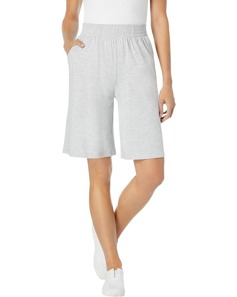 Women's Plus Size Jersey Knit Short Heather Grey $13.40 Shorts