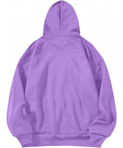 Womens Casual Hoodies Long Sleeve Oversized Sweatshirt Pullover Fall Fashion Plus Size Tops With Pockets J Light Purple $8.75...