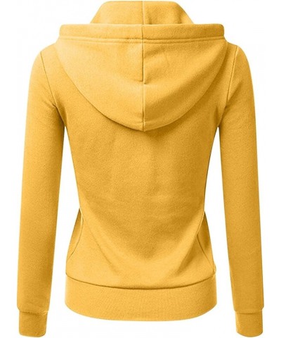 2023 Womens Fall Fashion Zip Up Hoodies Fleece Sweatshirts Casual Long Sleeve Pullover Winter Coats Warm Jacket D2 yellow $9....