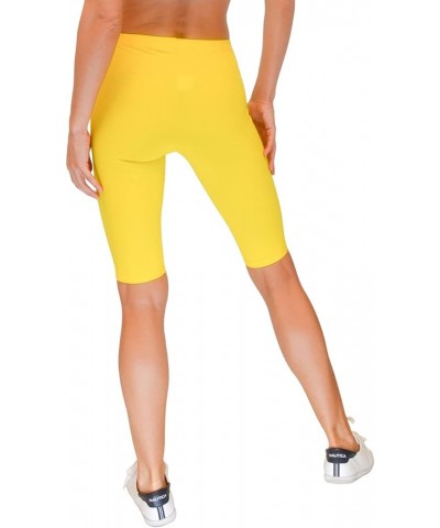 Legging Shorts - Biker Length (Misses and Misses Plus Sizes) Yellow $15.89 Leggings