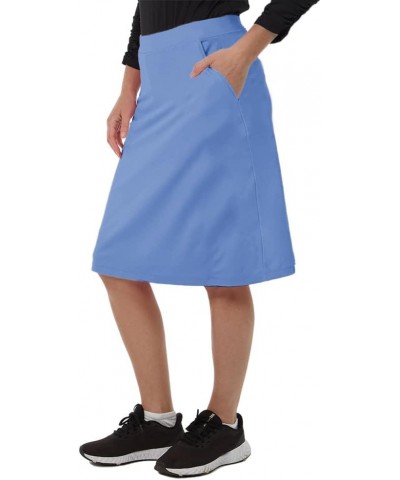 Women's Knee Length Tennis Skirt Sports Golf Skirts Athletic Long Skorts Skirts with Built in Shorts Pockets Blue $15.58 Skorts