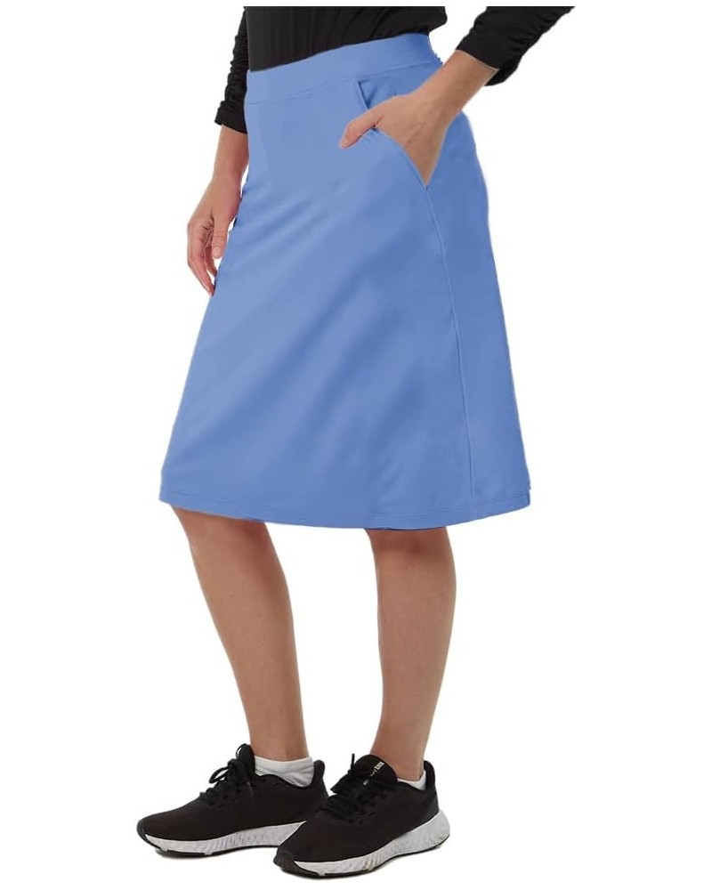 Women's Knee Length Tennis Skirt Sports Golf Skirts Athletic Long Skorts Skirts with Built in Shorts Pockets Blue $15.58 Skorts