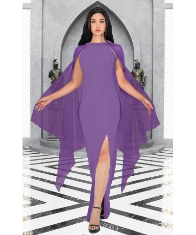 Womens Flowy Cocktail Party Elegant Formal Floor Length Maxi Dress Gown Lavender Purple $21.98 Dresses