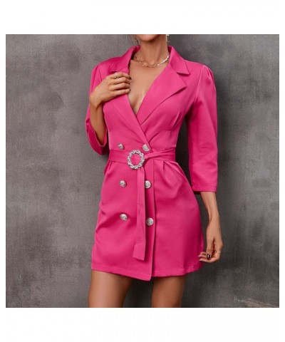 Blazer Jackets for Women Dressy Business Blazer Women Open Front Long Sleeve Pocket Suit Blazers Gr1-red $9.01 Blazers