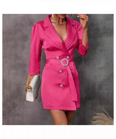 Blazer Jackets for Women Dressy Business Blazer Women Open Front Long Sleeve Pocket Suit Blazers Gr1-red $9.01 Blazers