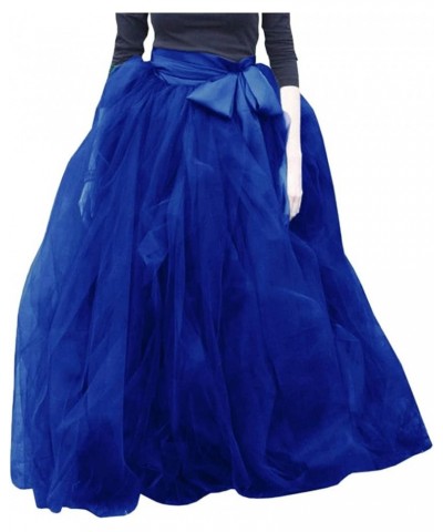 Women's A-Line Tulle Strips Ruffles Tutu Ball Gown Skirts Royal Blue $21.95 Skirts