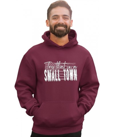 USA American Flag Try That In A Small Town Mens Women Youth Sweatshirt Hoodie Mens Maroon $10.10 Hoodies & Sweatshirts