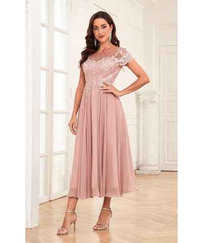 Women's Tea Length Mother of The Bride Dresses for Wedding Lace Formal Evening Party Gown Burnt Orange $35.70 Dresses