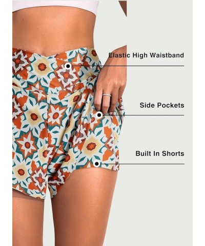 Women's 3" High Waisted Bikini Bottoms UPF 50+ Tummy Control Ruched Board Shorts with Pocket Printed $15.71 Swimsuits