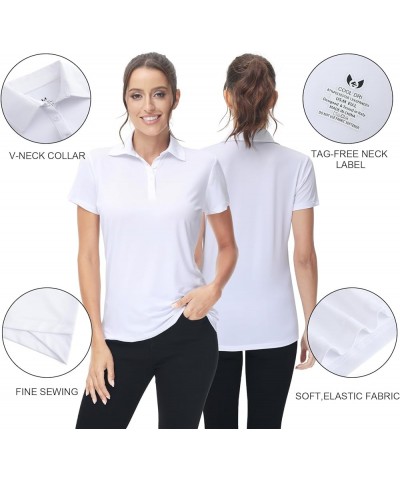 Women's Golf Polo Shirts High Performance Sun Protection Cool Dry Fit Short Sleeve Golf Tennis Polo Shirts for Women 12254 wh...