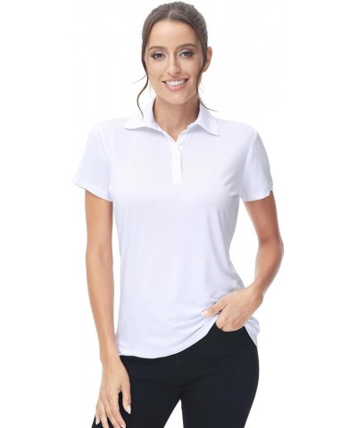 Women's Golf Polo Shirts High Performance Sun Protection Cool Dry Fit Short Sleeve Golf Tennis Polo Shirts for Women 12254 wh...