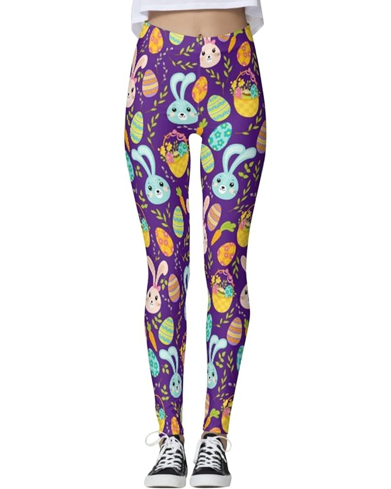 Holiday Printed Leggings Slim Tummy Control Summer Outfits High Waisted Green Pants for Running Cycling Yoga X2-purple $8.52 ...