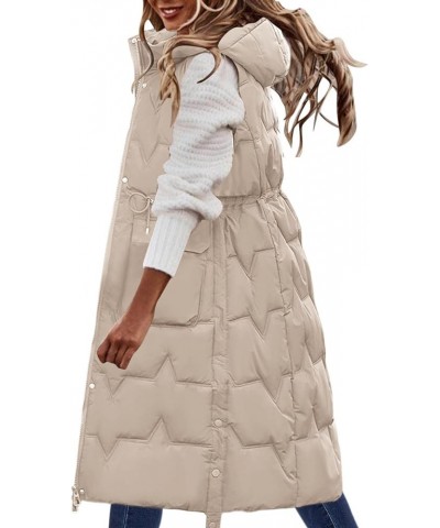 Womens Long Winter Coat Vest Sleeveless Warm Down Coat With Pockets Quilted Vest Down Jacket Quilted Womens Work Vest White $...