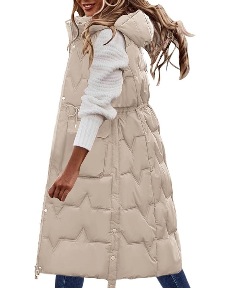 Womens Long Winter Coat Vest Sleeveless Warm Down Coat With Pockets Quilted Vest Down Jacket Quilted Womens Work Vest White $...