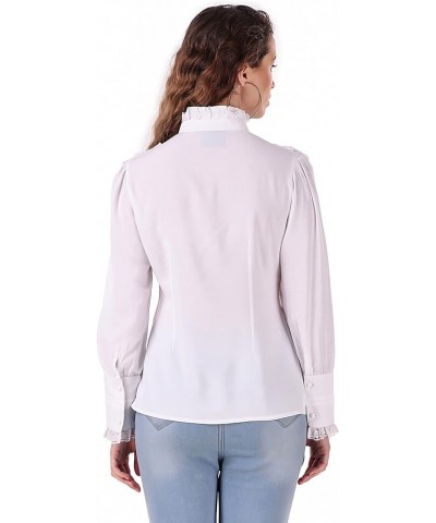 Women's Steampunk Victorian Renaissance Shirt Blouse White $26.52 Blouses