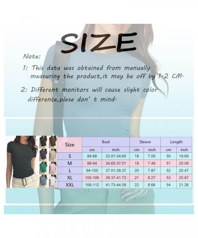 Women's Casual Basic Fashion Short Sleeve Tops Going Out Crop Tops Slim Fit Crew Neck Tight T Shirts for Women Blue $15.48 T-...