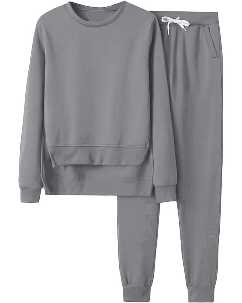 Women Sweat Suits 2 Piece Set Sweatpants and Sweatshirt Set for Women Airplane Outfit Women 11 Dark Gray Two Piece Sets for W...