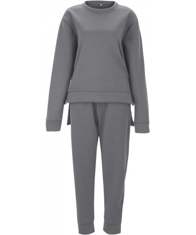 Women Sweat Suits 2 Piece Set Sweatpants and Sweatshirt Set for Women Airplane Outfit Women 11 Dark Gray Two Piece Sets for W...